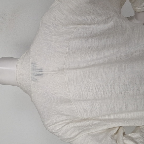 Lands' End White Blue Two Tone Striped Nautical Open Front Cardigan Size XL - Picture 7 of 14